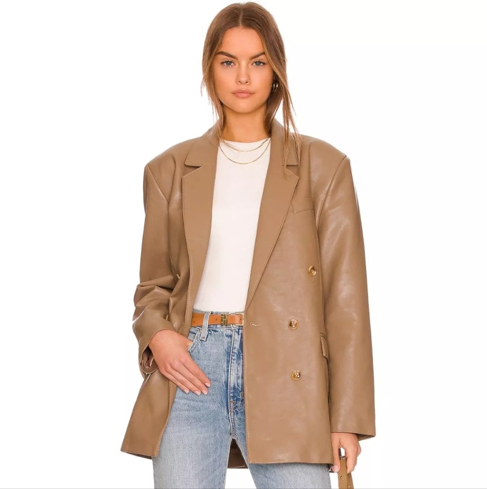 NWT Avec Les Filles Oversized Woman's Raglan Trench Coat Double Breasted